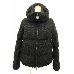 モンクレール MONCLER ラテル RATEL ダウンジャケット ダブルジップ スタンドカラー ラメ ウール 黒 ブラック 1 0215 レディース【中古】【ベクトル 古着】 :152-901802070377:ブランド古着販売のベクトル - 通販ショッピング