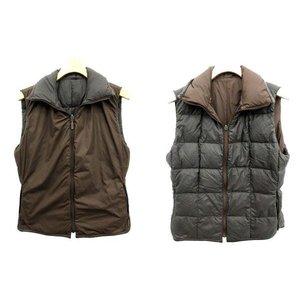 モンクレール MONCLER ダウンベスト リバーシブル 茶...