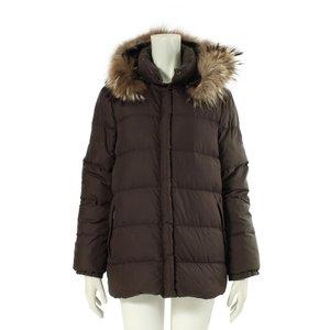 モンクレール MONCLER ダウンジャケット バレンタイン ダークブラウン 茶色 アウター ナイロン100％ フェザー VALENTINE フード ファー付き レディース 通販