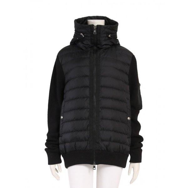 モンクレール MONCLER ブルゾン ナイロン ウール 黒 ダウン切替 フード付き 94028 レディース 中古 :244756:RECLOヤフーショップ - 通販ショッピング