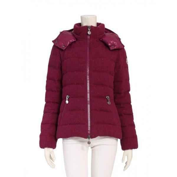 モンクレール MONCLER ASTERE GIUBBOTTO ツイード ダウンジャケット ウール 紫 レディース 通販