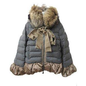 モンクレール MONCLER MARIKO マリコ リボン ファー付き ダウン ジャケット 灰グレー ☆激安★ レディース 通販
