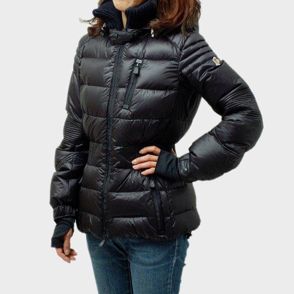 サイズ2 モンクレール MONCLER GRENOBLE グルノーブル RONCEVAUX フード付 ダウンジャケット ダークブルー レディース