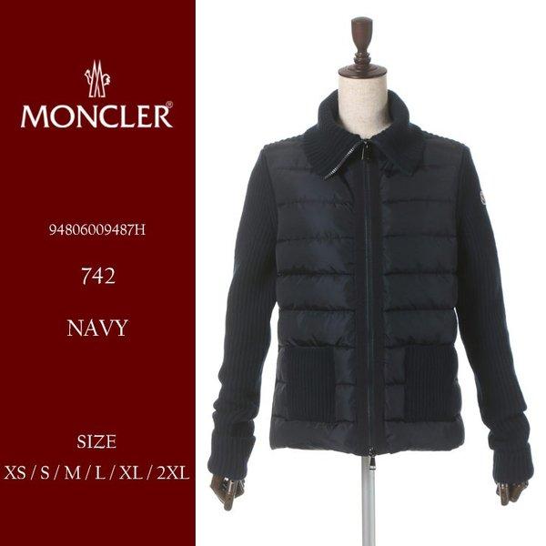 MONCLER モンクレール 異素材切り替え 袖ロゴワッペン...