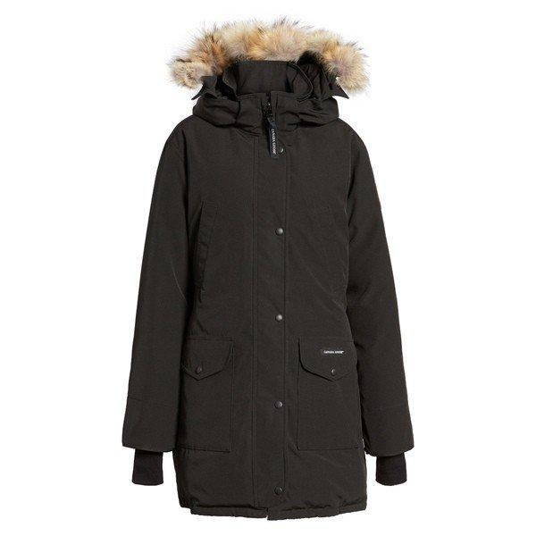 カナダグース コート アウター レディース Canada Goose 'Trillium' Regular Fit Down Parka with Genuine Coyote Fur Trim Black :36-22pwnpgtt9-0236:asty-shop2 - 通販ショッピング