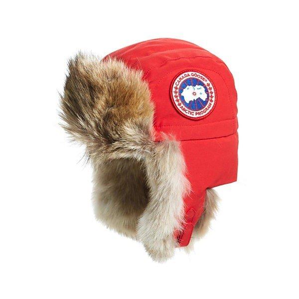 カナダグース 帽子 レディース Canada Goose Aviator Hat with Genuine Coyote Fur Trim Red :36-46k67oni7o-11f7:asty-shop2 - 通販ショッピング