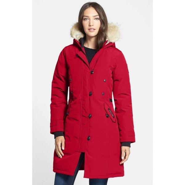 カナダグース CANADA GOOSE レディース ダウンジャケット アウター Kensington Slim Fit Down Parka with Genuine Coyote Fur Trim Red :dp3-960509-22698:フェルマート エフ fermart ef - 通販ショッピング