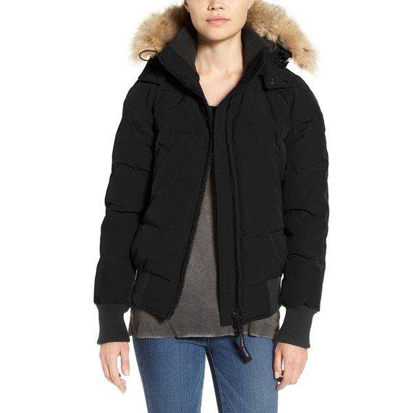 カナダグース ジャケット・ブルゾン レディース Canada Goose 'Savona' Bomber Jacket with Genuine Coyote Fur Trim Black :36-6nw248ih19-0236:asty-shop2 - 通販ショッピング