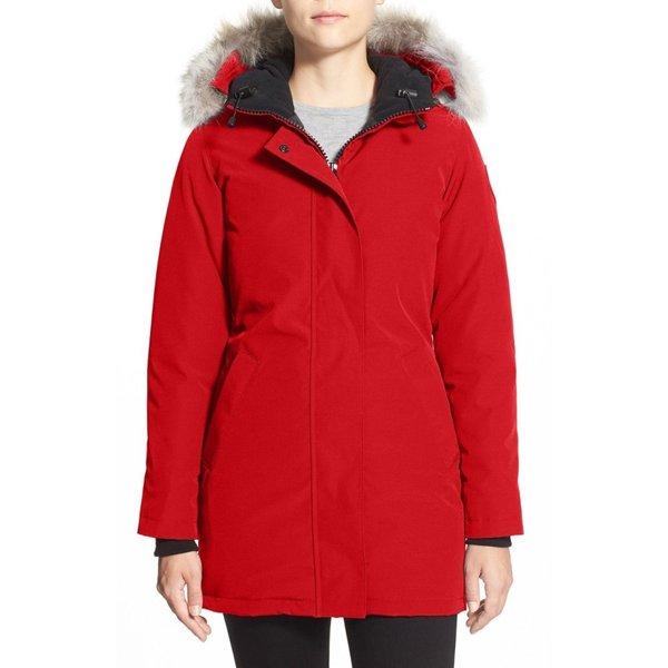 カナダグース CANADA GOOSE レディース パーカー トップス Victoria Down Parka with Genuine Coyote Fur Trim Red :dp3-1194070-163184:フェルマート エフ fermart ef - 通販ショッピング