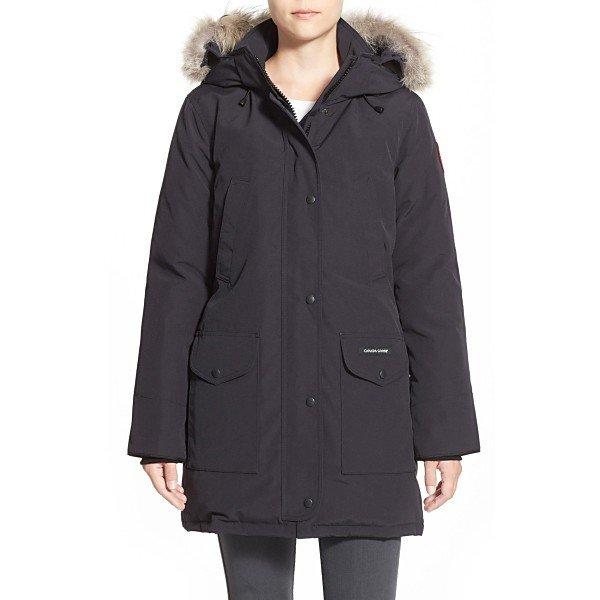 カナダグース ジャケット・ブルゾン レディース Canada Goose 'Trillium' Regular Fit Down Parka with Genuine Coyote Fur Trim Navy :36-1i3oabumtr-0e9e:asty-shop2 - 通販ショッピング