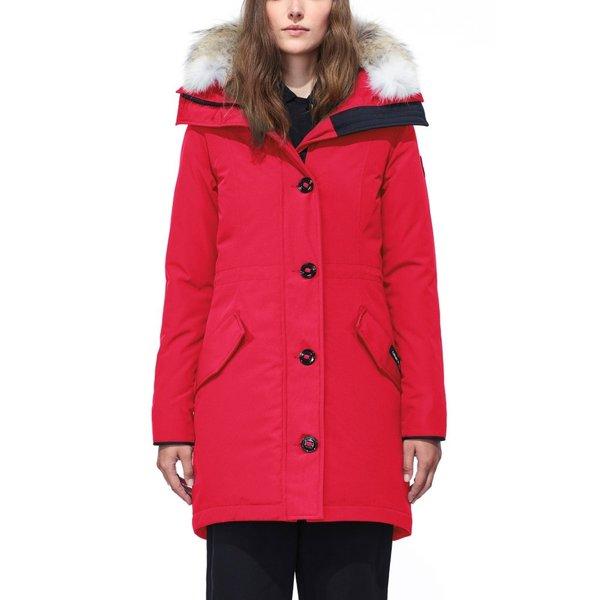 カナダグース レディース ダウンジャケット アウター Rossclair Genuine Coyote Fur Trim Down Parka Red :dp3-5198834-163184:フェルマート エフ fermart ef - 通販ショッピング