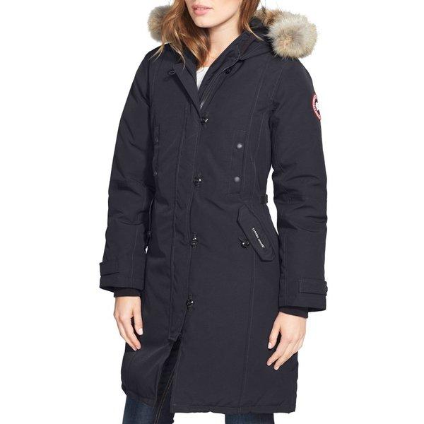 カナダグース レディース ダウンジャケット アウター Kensington Slim Fit Down Parka with Genuine Coyote Fur Trim Navy :dp3-960509-19219:フェルマート エフ fermart ef - 通販ショッピング