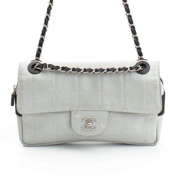 【】Chanel　スポーツライン チョコバー チェーンショルダーバッグ グレー 【中古】【正規品保証】25521 :25521:wwwretrojp - 通販ショッピング