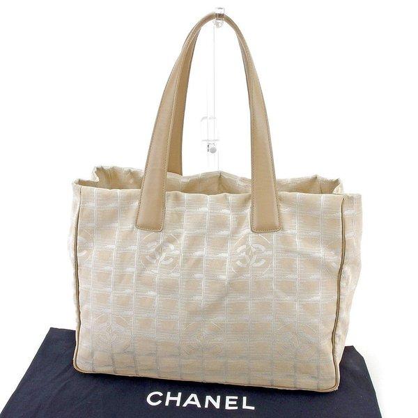 Chanel バッグ トートバッグ ニュートラベルライン トートMM ベージュ ゴールド レディース メンズ 中古 Bag :T5355:ブランドデポTOKYO - 通販ショッピング