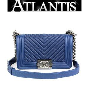  美品  ボーイ マトラッセ 斜め掛け ミニ ショルダーバッグ ネイビー :042141:atlantis - 通販ショッピング