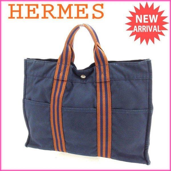エルメス Hermes バッグ トートバッグ フールトゥ フールトゥトートＭＭ ネイビー ブラウン レディース Bag 通販 ショッピング