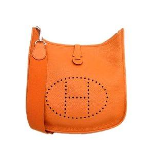 エルメス HERMES エブリン3 トロワ ショルダー バッグ 鞄 トリヨンクレマンス レザー Hロゴ パンチング R刻印 PM オレンジ レディース 販売 通販