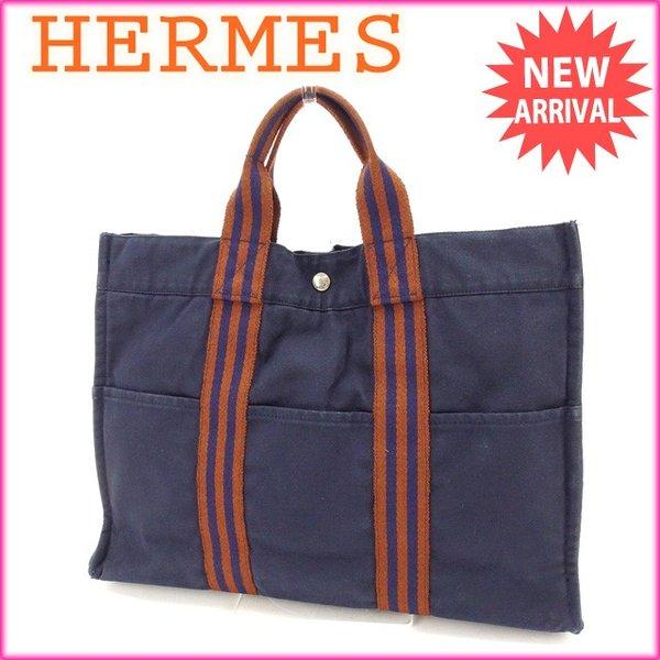 エルメス Hermes バッグ トートバッグ フールトゥ トートMM ネイビー ライトブラウン レディース Bag 通販