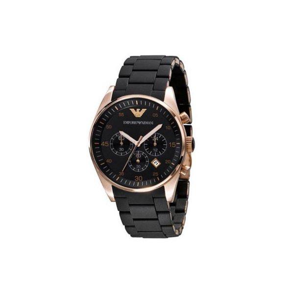 EMPORIO ARMANI エンポリオ・アルマーニ メンズ 腕時計 AR5905 SPORTIVO クロノグラフ クオーツ ブラック×ローズゴールド