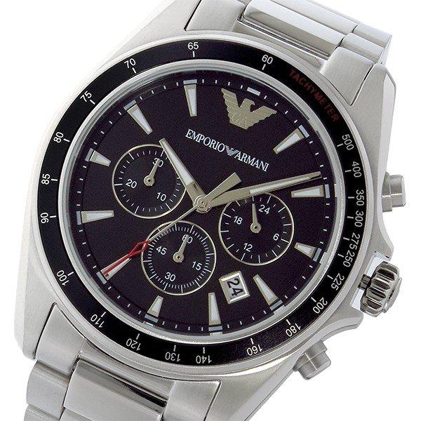 エンポリオ アルマーニ EMPORIO ARMANI クロノ クオーツ メンズ 腕時計 AR6098 ブラック 通販