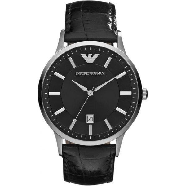 エンポリオアルマーニ Emporio Armani 時計 メンズ レナト AR2411 ブラックダイアル×ブラックレザーベルト