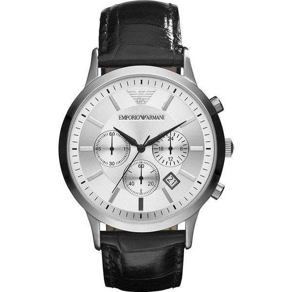 あすつく エンポリオ アルマーニ EMPORIO ARMANI メンズ レナト　AR2432 　シルバー×ブラック