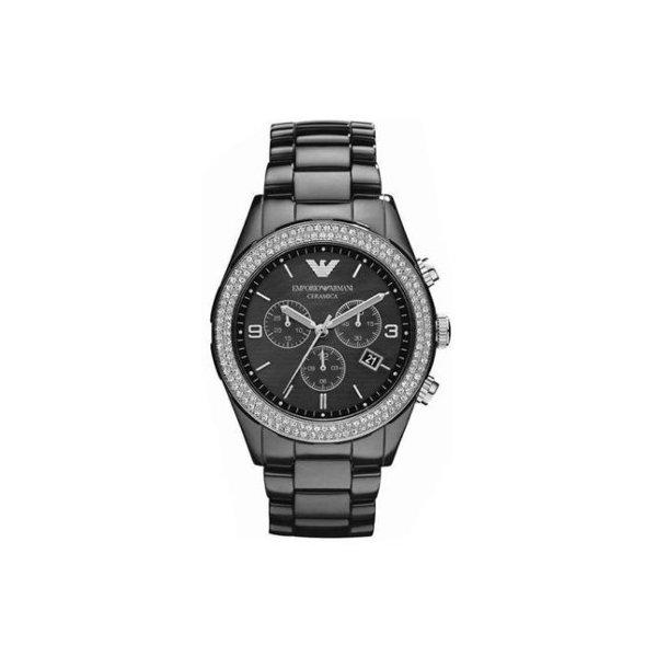ARMANI エンポリオアルマーニ 腕時計 コピー メンズ AR1455 ブラックダイアル ブラックセラミックベルト クロノグラフ ビジネス おしゃれ 男性用