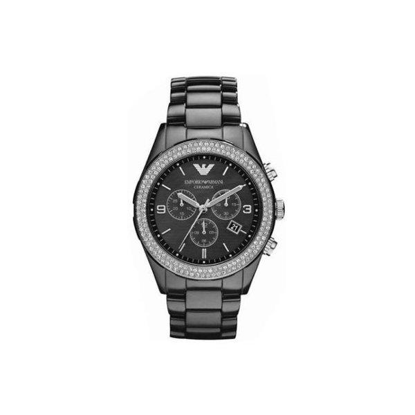 ARMANI エンポリオアルマーニ 腕時計 コピー メンズ AR1455 ブラックダイアル ブラックセラミックベルト クロノグラフ ビジネス おしゃれ 男性用