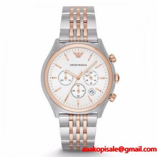 エンポリオアルマーニ EMPORIO ARMANI 腕時計 シルバー＆ローズゴールド メンズ ステンレス 通販