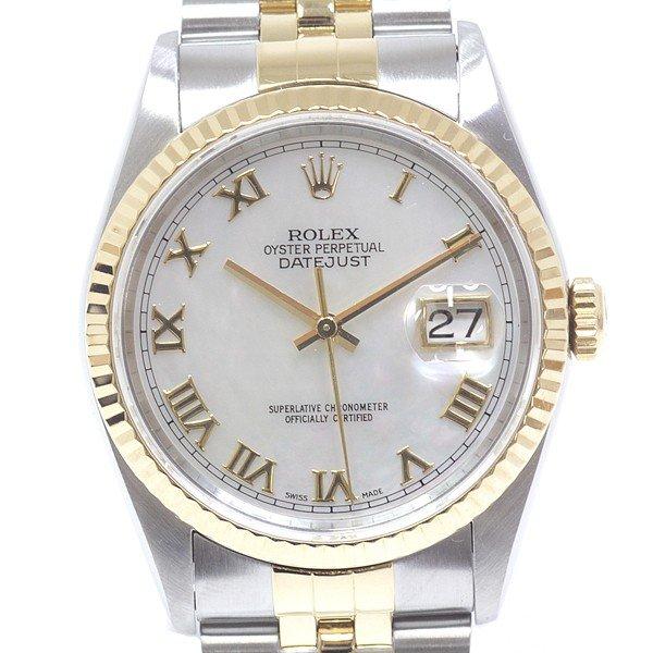 [ロレックス]ROLEX メンズ腕時計 デイトジャスト 16233NR T番（1996年製） ホワイトシェル文字盤 OH済【中古】 :2-12862:質かづさや - 通販ショッピング