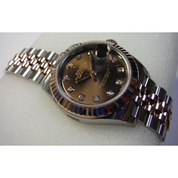 ROLEX ロレックス レディース デイトジャスト28 PG×SS チョコレートダイヤル 10Pダイヤ　279171G :rldc-25:suisho - 通販ショッピング