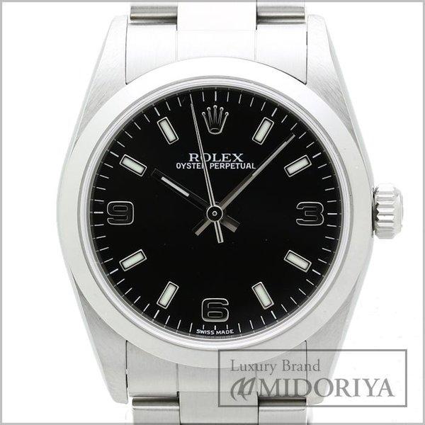 ロレックス ROLEX 77080 オイスターパーペチュアル 腕時計 SS ブラック ボーイズ /34857 【中古】ユニセックス :34857:株式会社MIDORIYA - 通販ショッピング