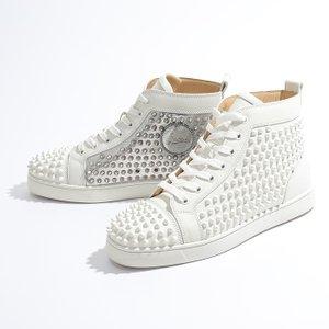 Christian Louboutin クリスチャンルブタン 1180206 YANG LOUIS FLAT スパイク スタッズ装飾 レザー ハイカット スニーカー シューズ 靴 カラーW083 :300519209:インポートセレクト musee - 通販ショッピング