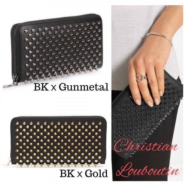 Christian Louboutin/クリスチャン・ルブタン 長財布 スタッズ Panettone Wallet ブラック＆ゴールド ブラック＆ガンメタル メンズ レディース :STR2521:STROKE - 通販ショッピング