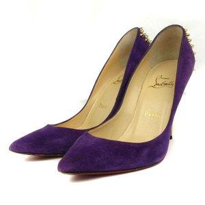 クリスチャンルブタン Christian louboutin ZAPPA 100 SUEDE SPECCHIO HEEL パンプス スエード ポインテッドトゥ スパイク スタッズ パープル ゴールド 36 1/2 :002-901804140040:ブランド古着販売のベクトル - 通販ショッピング