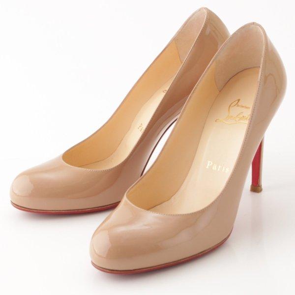 【クリスチャン ルブタン】Christian Louboutin　パテント エナメル ラウンドトゥ パンプス ベージュ 36 1/2 【中古】【正規品保証】43909 :43909:wwwretrojp - 通販ショッピング