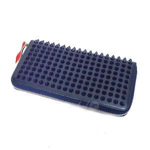 CHRISTIAN LOUBOUTIN PANETTONE WALLET SPIKES スタッズ ウォレット 財布 ネイビー サイズ：- (四条中之町 :581317004602:カインドオル - 通販ショッピング