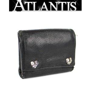 CHROME HEARTS 銀座 クロムハーツ 3フォールド ウォレット ハート ボタン 三つ折財布 レザー 黒 :074624:atlantis - 通販ショッピング