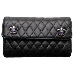 CHROME HEARTS WALLET WAVE クロムハーツ　ウォレット-ウェーブ#4・キルテッド・3スナップ・BSフレア・モチーフ・ブラック :w3m:SKYTREK - 通販ショッピング