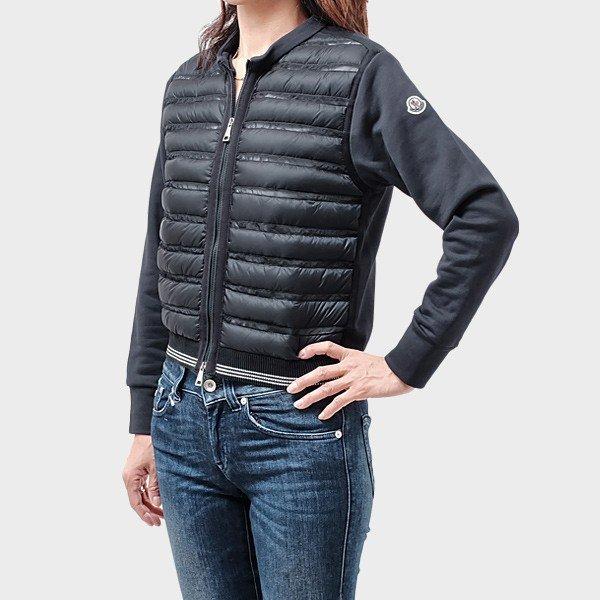 モンクレール MONCLER スウェット ダウン ジャケット ブルゾン ダークネイビー レディース