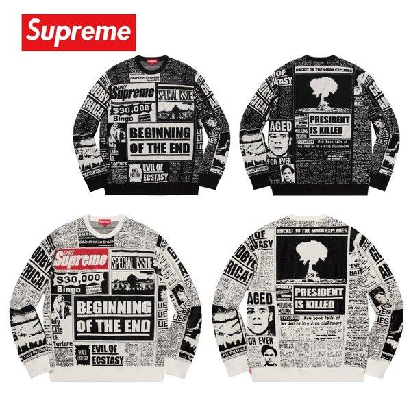 Supreme シュプリーム Newsprint Sweater セーター トレーナー 2018-19年秋冬 :sup-item-0386:fashionplate Yahoo!ショップ - 通販ショッピング