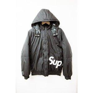 シュプリーム SUPREME 16AW Sideline Side Logo サイドライン ロゴ パーカー ダウン ジャケット 黒ブラック メンズ 通販