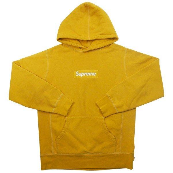 シュプリーム SUPREME Box Logo Pullover BOXロゴパーカー マスタード 良い 通販