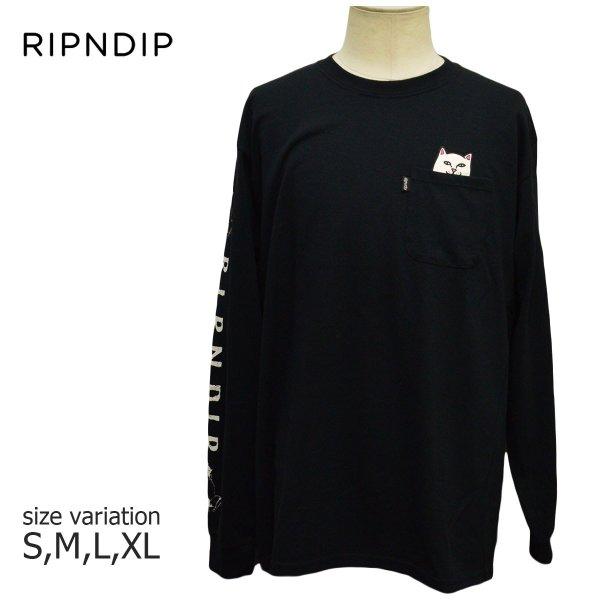 RIPNDIP Tシャツ ロンT Lord Nermal L/S BLACK リップンディップ ロングスリーブ メンズ レディース スケートボード ねこ :AT0243:CRASS ONLINE STORE - 通販ショッピング