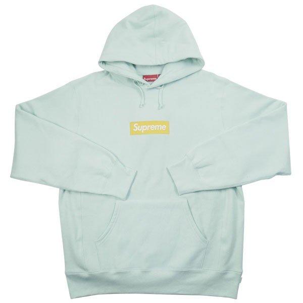 シュプリーム SUPREME 17AW Box Logo Hooded Sweatshirt BOXロゴパーカー 水色 非常に良い 通販