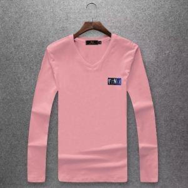 限定セール低価幅広い世代人気フェンディ tシャツ メンズブランド激安サイジングメンズ用スリムおすすめ長袖Tシャツ