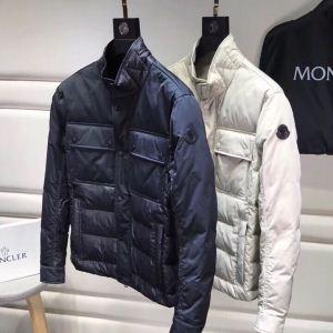 大人気 クオリティー高い ダウンジャケット スタイルアップ効果 ネイビー、ホワイト MONCLER モンクレール メンズ コピー