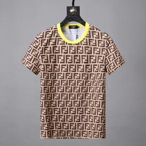 新作【フェンディ FENDI】FFロゴ 半袖Tシャツ ブランドロゴ41629784フェンディ 激安伸縮性定番品ｔシャツブラウン