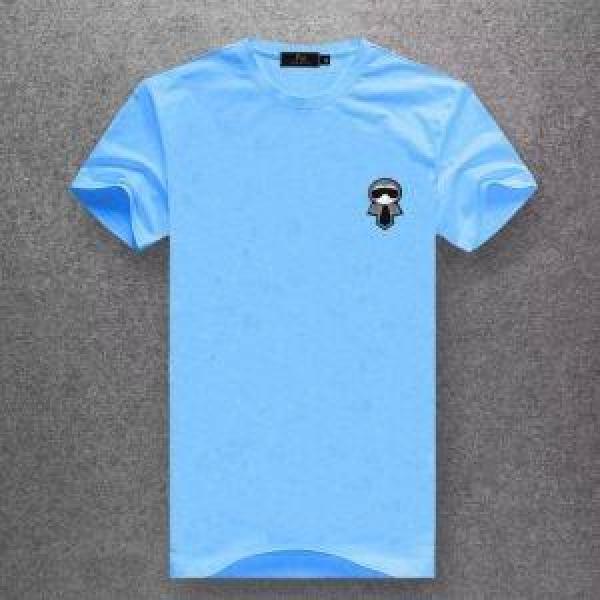 FENDI Karlito ブラックコットン 半袖Tシャツ ブラック/ホワイト41784151フェンディコピーおしゃれなアイテム10色展開