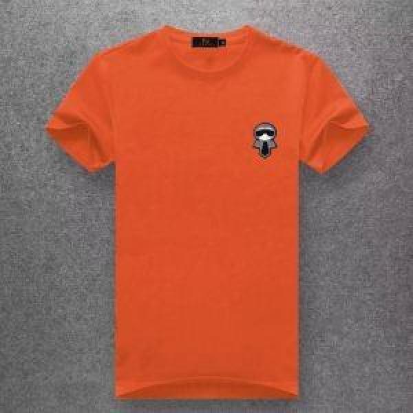 FENDI Karlito ブラックコットン 半袖Tシャツ ブラック/ホワイト41784151フェンディコピーおしゃれなアイテム10色展開